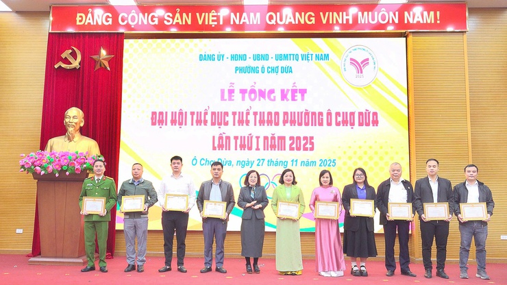 Phường Ô Chợ Dừa tổng kết Đại hội Thể dục Thể thao lần thứ I năm 2025- Ảnh 1.