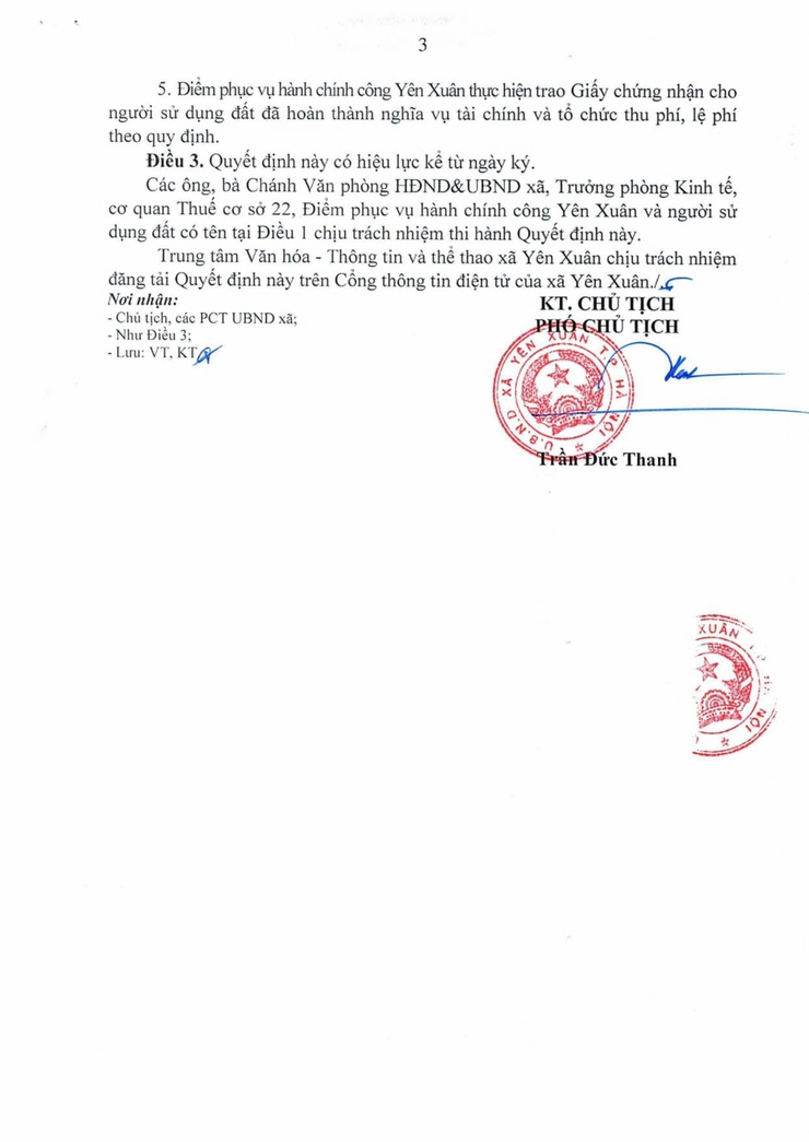 Quyết định cho phép chuyển mục đích sử dụng đất đối với thửa đất 76, tờ bản đồ số 76 tại thôn 1 Tiến Xuân- Ảnh 3.