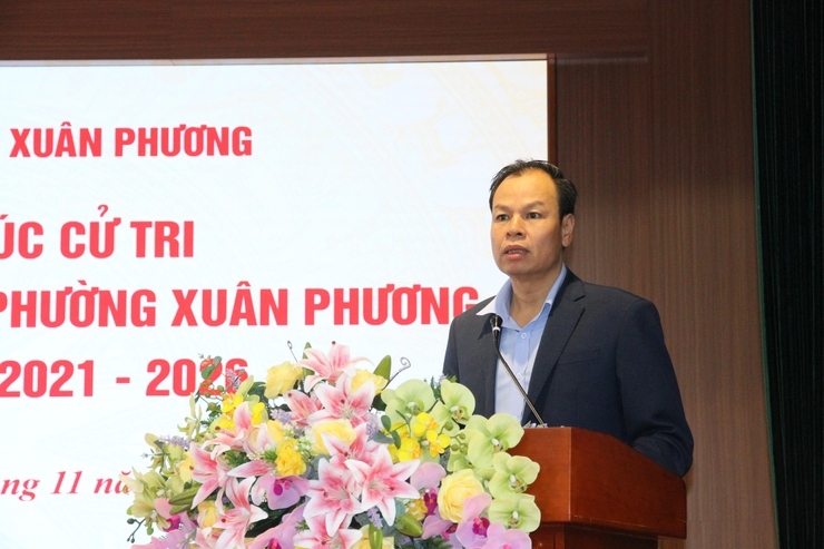 Hội nghị tiếp xúc cử tri của đại biểu HĐND Phường Xuân Phương trước kỳ họp thứ ba kỳ họp cuối năm 2025 HĐND khoá l, nhiệm kỳ 2021-2026.- Ảnh 14.