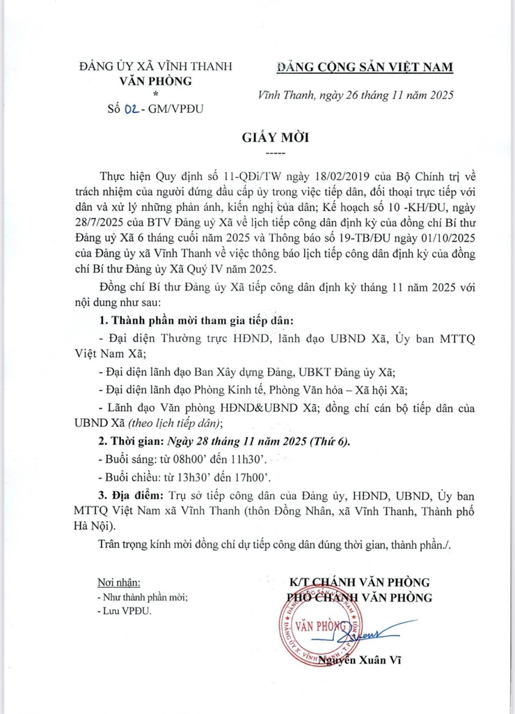 Đảng ủy xã Vĩnh Thanh- Ảnh 1.