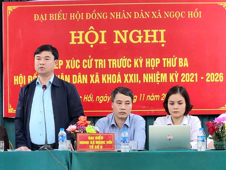 Lắng nghe ý kiến Nhân dân: Hội nghị Tiếp xúc Cử tri Trước Kỳ họp Thứ ba của HĐND xã Ngọc Hồi- Ảnh 1.