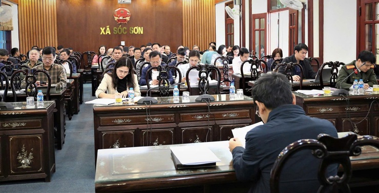 CHỦ TỊCH UBND XÃ SÓC SƠN ÔNG PHẠM QUANG NGỌC LÀM VIỆC VỚI CÁC THÔN, KHU, TỔ DÂN PHỐ- Ảnh 6.