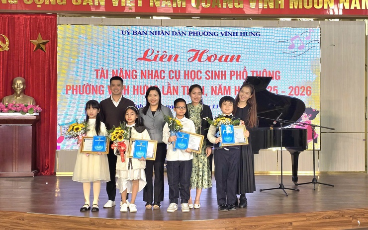 Phường Vĩnh Hưng tìm kiếm tài năng nhạc cụ học sinh phổ thông lần thứ I- Ảnh 6.