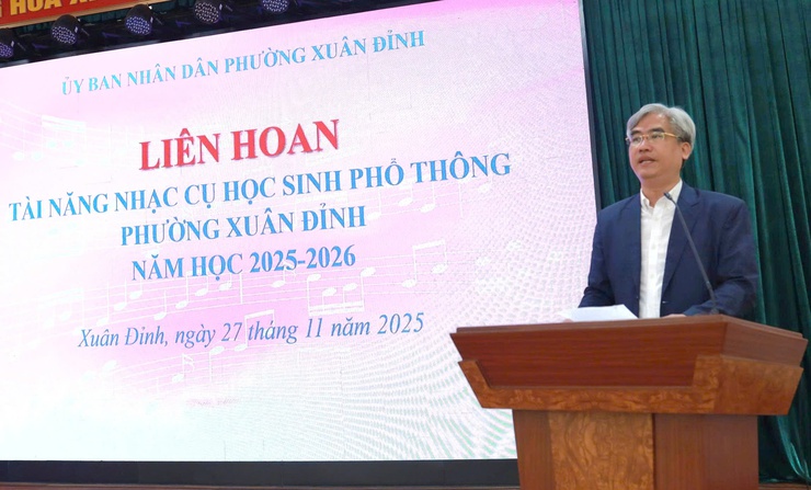 Sắc màu âm nhạc tại Liên hoan tài năng nhạc cụ học sinh phổ thông phường Xuân Đỉnh lần thứ I- Ảnh 1.