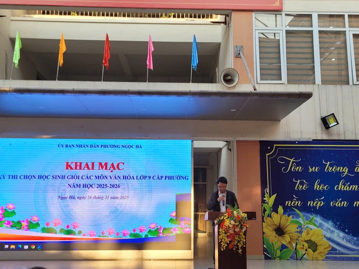 Phường Ngọc Hà tổ chức khai mạc Kỳ thi Học sinh giỏi lớp 9 cấp Thành phố năm học 2025 - 2026- Ảnh 1.