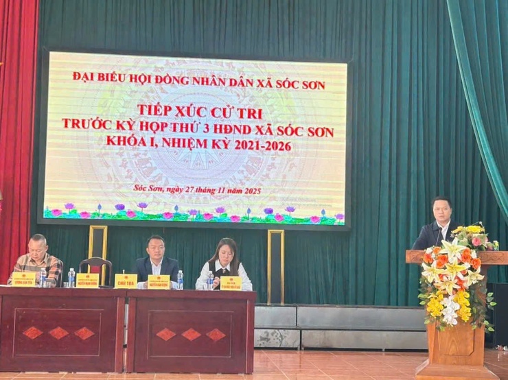 TỔ ĐẠI BIỂU ĐƠN VỊ BẦU CỬ SỐ 04 XÃ SÓC SƠN TIẾP XÚC CỬ TRI TRƯỚC KỲ HỌP THỨ 3 HĐND XÃ KHÓA I- Ảnh 1.