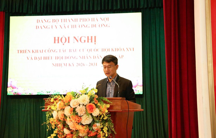 Đảng uỷ xã Chương Dương tổ chức hội nghị triển khai kế hoạch về kiểm điểm, đánh giá, xếp loại và triển khai công tác bầu cử- Ảnh 2.