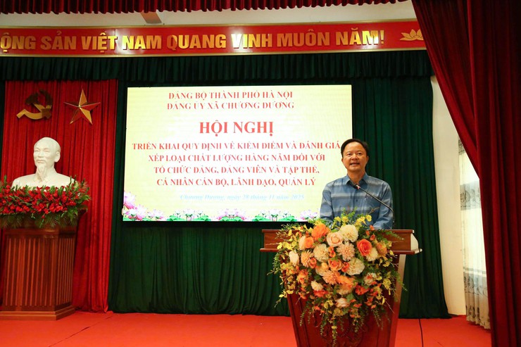 Đảng uỷ xã Chương Dương tổ chức hội nghị triển khai kế hoạch về kiểm điểm, đánh giá, xếp loại và triển khai công tác bầu cử- Ảnh 3.