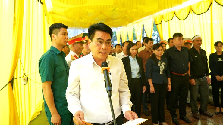 Xã Dương Hoà tổ chức Lễ đón nhận và an tang liệt sĩ Đỗ Đăng Hán- Ảnh 6.