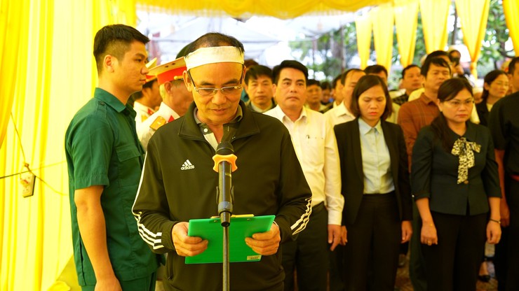 Xã Dương Hoà tổ chức Lễ đón nhận và an tang liệt sĩ Đỗ Đăng Hán- Ảnh 7.