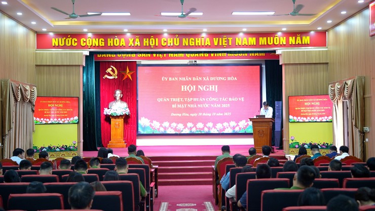 Hội nghị tập huấn về bảo vệ bí mật nhà nước trên địa bàn xã Dương Hòa- Ảnh 1.
