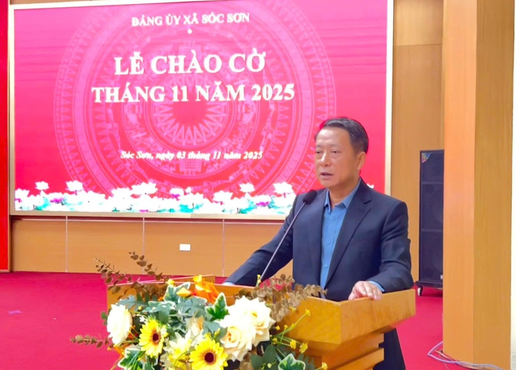 ĐẢNG ỦY CÁC CƠ QUAN ĐẢNG XÃ SÓC SƠN TỔ CHỨC LỄ CHÀO CỜ, ỦNG HỘ QUỸ “VÌ NGƯỜI NGHÈO” VÀ TRIỂN KHAI NHIỆM VỤ THÁNG 11- Ảnh 2.