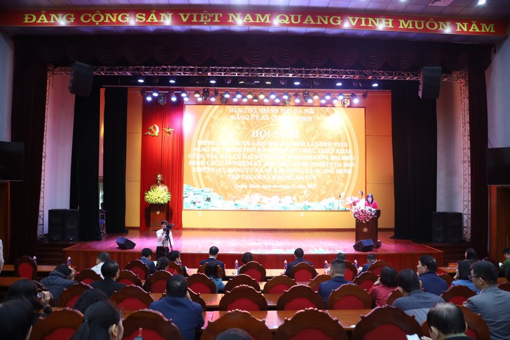 Đảng ủy xã Quang Minh thông tin, tuyên truyền kết quả Đại hội Đảng bộ thành phố Hà Nội lần thứ XVIII- Ảnh 1.