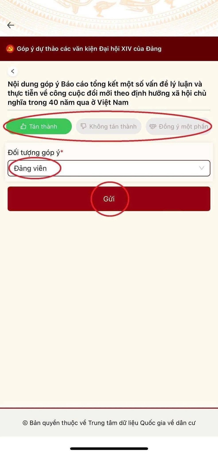 TOÀN ĐẢNG, TOÀN DÂN, TOÀN QUÂN XÃ BÌNH MINH PHÁT HUY TRÍ TUỆ, TÂM HUYẾT, GÓP Ý VÀO CÁC DỰ THẢO VĂN KIỆN ĐẠI HỘI XIV CỦA ĐẢNG QUA ỨNG DỤNG VNeID- Ảnh 6.