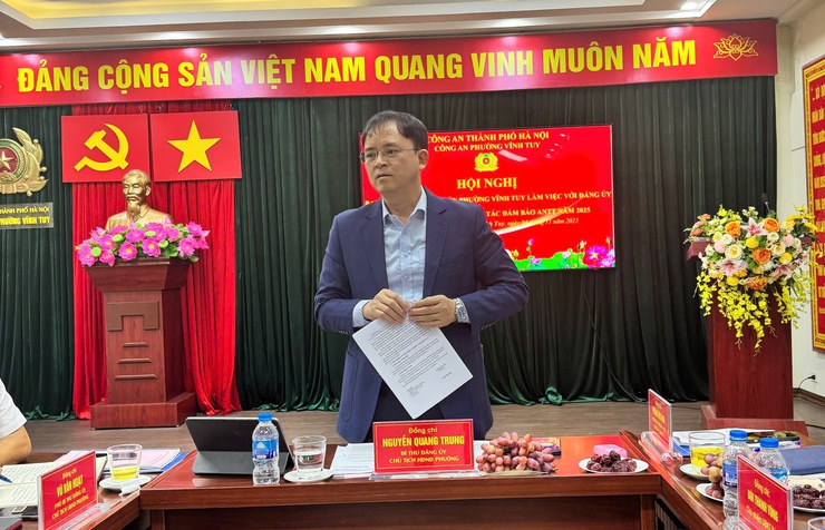 Ban Thường vụ Đảng ủy làm việc với Đảng ủy Công an phường Vĩnh Tuy theo Chương trình công tác của Ban Thường vụ- Ảnh 2.