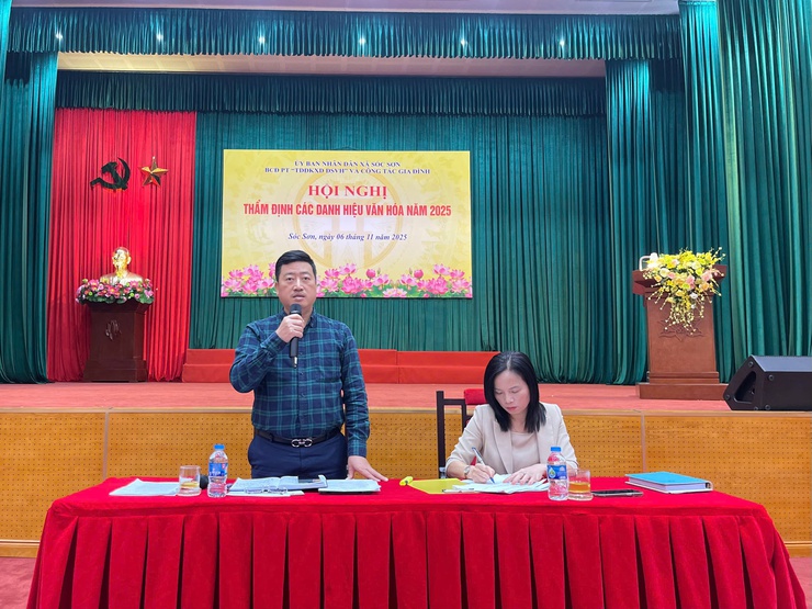 XÃ SÓC SƠN TỔ CHỨC HỘI NGHỊ THẨM ĐỊNH CÁC DANH HIỆU VĂN HÓA NĂM 2025- Ảnh 7.