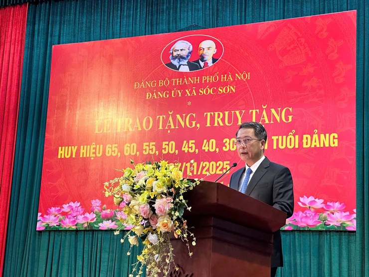 ĐẢNG ỦY XÃ SÓC SƠN LONG TRỌNG TỔ CHỨC LỄ TRAO HUY HIỆU ĐẢNG ĐỢT 7/11- Ảnh 10.