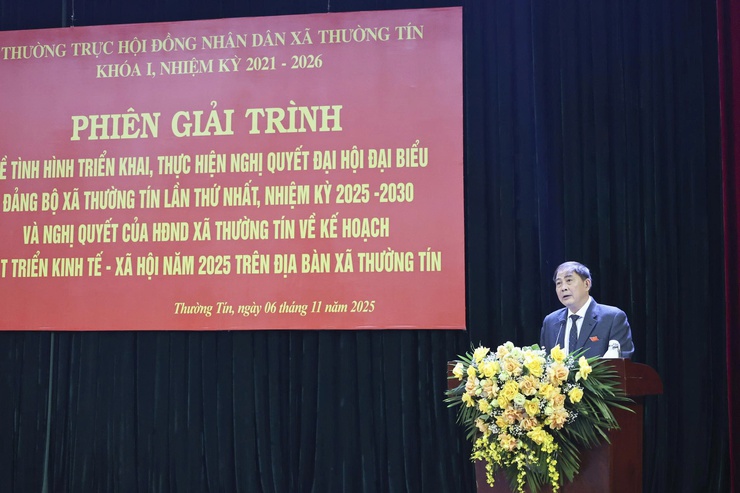 HĐND xã Thường Tín tổ chức Kỳ họp chuyên đề và Phiên giải trình năm 2025- Ảnh 5.