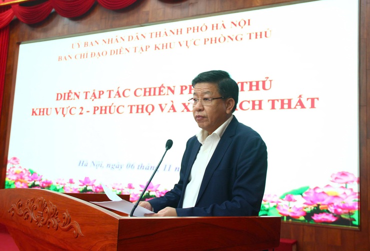 Xã Thạch Thất khai mạc diễn tập tác chiến phòng thủ- Ảnh 1.