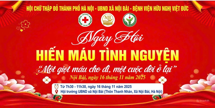 NGÀY HỘI HIẾN MÁU TÌNH NGUYỆN XÃ NỘI BÀI NĂM 2025- Ảnh 1.