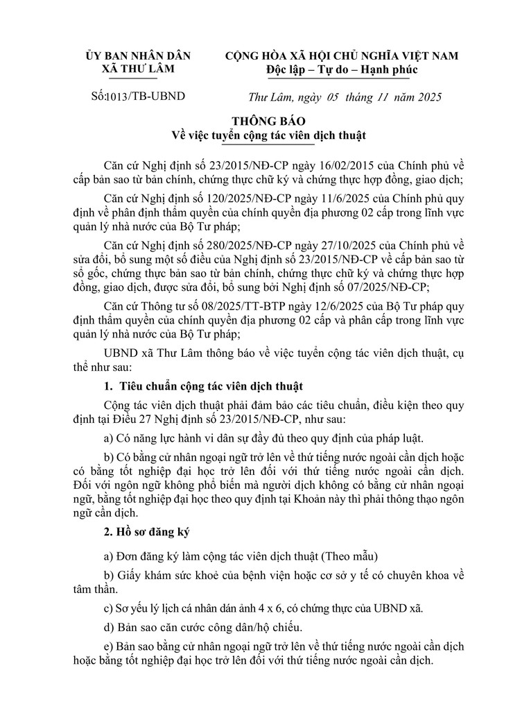 THÔNG BÁO VV TUYỂN CỘNG TÁC VIÊN DỊCH THUẬT- Ảnh 1.