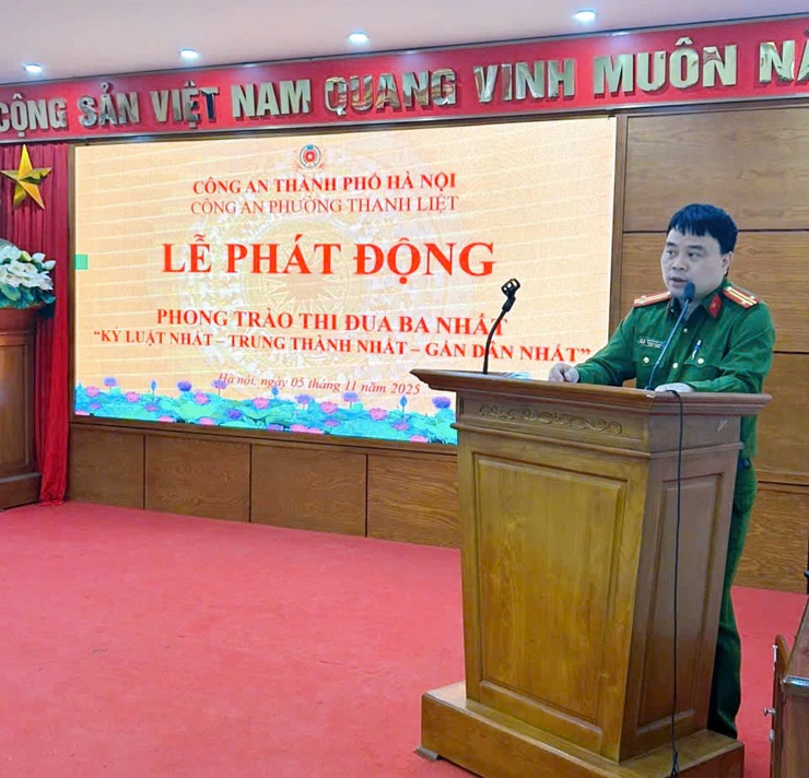 Công an phường Thanh Liệt: Phát động phong trào thi đua Ba nhất “Kỷ luật nhất – Trung thành nhất – Gần dân nhất- Ảnh 1.