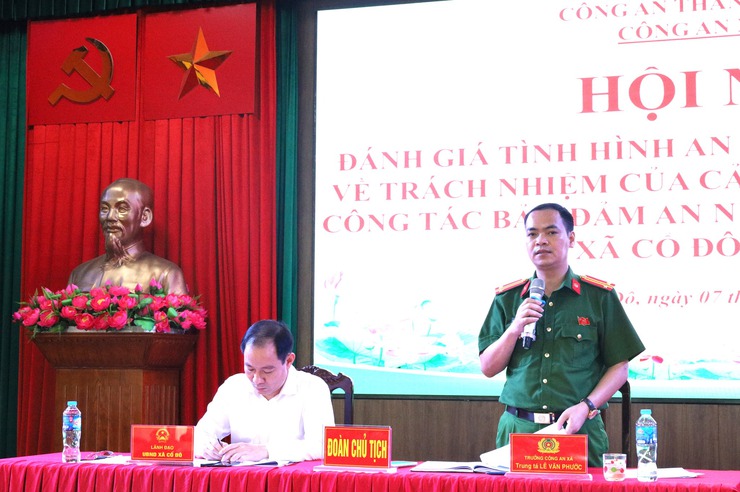 CÔNG AN XÃ CỔ ĐÔ TỔ CHỨC HỘI NGHỊ ĐÁNH GIÁ TÌNH HÌNH AN NINH, TRẬT TỰ NĂM 2025- Ảnh 1.