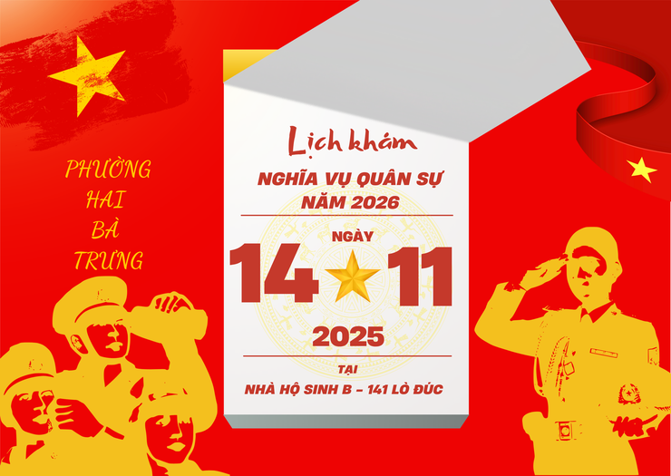 Lịch khám sơ tuyển sức khỏe nghĩa vụ quân sự năm 2026 trên địa bàn phường Hai Bà Trưng.- Ảnh 1.