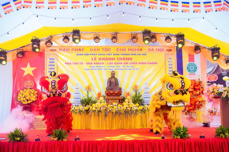 CHÙA HƯNG KHÁNH TRANG NGHIÊM TỔ CHỨC ĐẠI LỄ AN VỊ TÔN TƯỢNG BỒ TÁT QUÁN THẾ ÂM VÀ KHÁNH THÀNH NHÀ THỜ TỔ – LẦU QUAN ÂM – NHÀ KHÁCH- Ảnh 2.