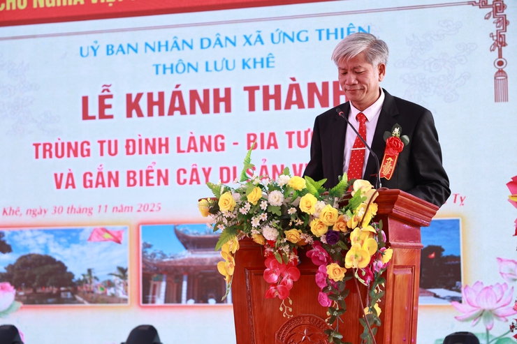 Thôn Lưu Khê và thôn Trần Đăng Xã Ứng Thiên tổ chức lễ khánh thành Đình làng: Gìn giữ và lan tỏa giá trị văn hóa truyền thống- Ảnh 2.