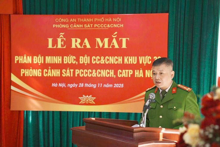 RA MẮT PHÂN ĐỘI MINH ĐỨC THUỘC PHÒNG CẢNH SÁT PCCC&CNCH – TĂNG CƯỜNG LỰC LƯỢNG TẠI CHỖ, NÂNG CAO HIỆU QUẢ CHỮA CHÁY VÀ CỨU NẠN, CỨU HỘ.- Ảnh 1.