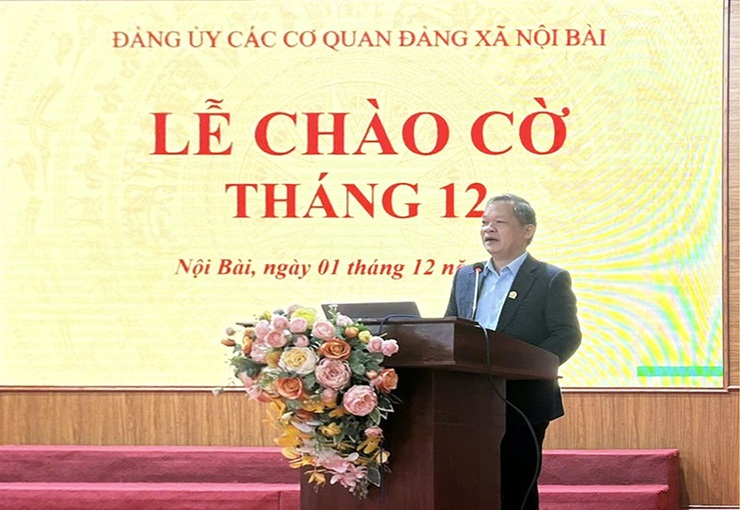ĐẢNG BỘ CÁC CƠ QUAN ĐẢNG XÃ NỘI BÀI TỔ CHỨC LỄ CHÀO CỜ THÁNG 12/2025- Ảnh 1.
