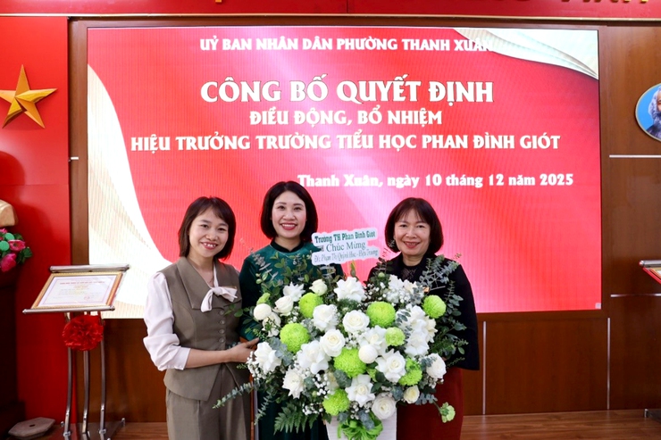 Công bố và trao Quyết định điều động, bổ nhiệm Hiệu trưởng Trường Tiểu học Phan Đình Giót- Ảnh 5.