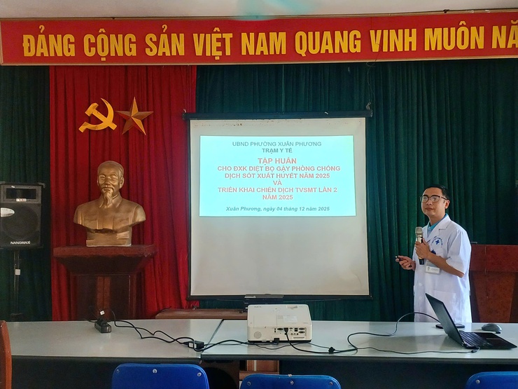 Trạm Y tế tổ chức các lớp Tập huấn Phòng Chống Sốt Xuất Huyết và Triển Khai Chiến Dịch tổng Vệ Sinh Môi Trường cho đội xung kích diệt bọ gậy. - Ảnh 2.