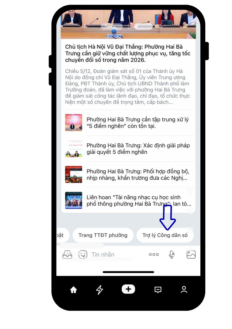 Phường Hai Bà Trưng: liên kết ứng dụng AI - trợ lý công dân số trên Zalo OA của UBND phường để hỗ trợ người dân, doanh nghiệp trên môi trường mạng.- Ảnh 2.