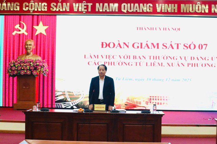 Đoàn Giám sát 07 của Thành ủy Hà Nội làm việc với phường Từ Liêm, Xuân Phương- Ảnh 3.