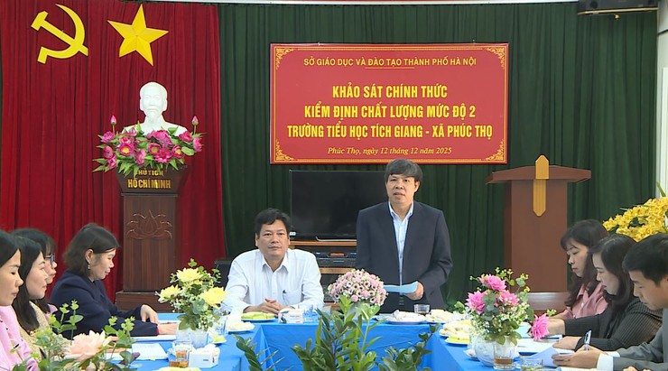 Sở GD&ĐT khảo sát chính thức kiểm định chất lượng mức độ 2 trường Tiểu học Tích Giang – xã Phúc Thọ- Ảnh 1.
