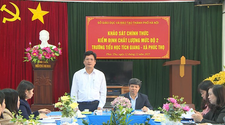 Sở GD&ĐT khảo sát chính thức kiểm định chất lượng mức độ 2 trường Tiểu học Tích Giang – xã Phúc Thọ- Ảnh 2.
