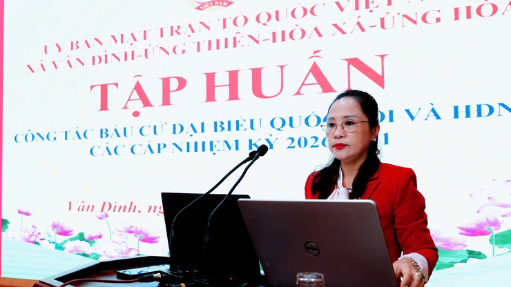 Tập huấn công tác bầu cử đại biểu Quốc hội và HĐND các cấp cho 4 xã Vân Đình, Ứng Thiên, Ứng Hòa, Hòa Xá- Ảnh 2.