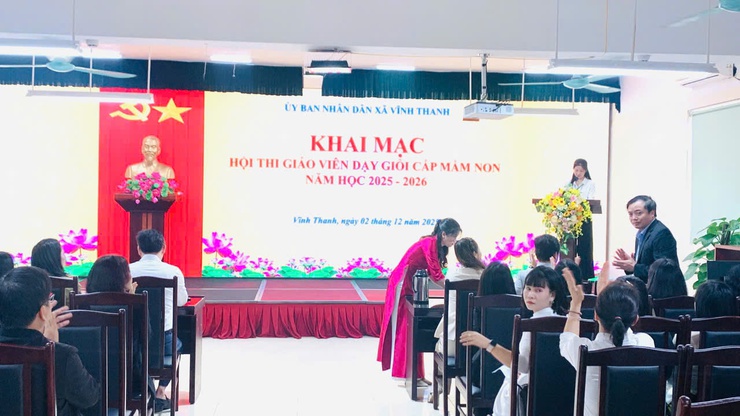 PHÒNG VĂN HÓA – XÃ HỘI XÃ VĨNH THANH TỔ CHỨC THÀNH CÔNG HỘI THI GIÁO VIÊN DẠY GIỎI CẤP MẦM NON NĂM HỌC 2025 – 2026.- Ảnh 1.