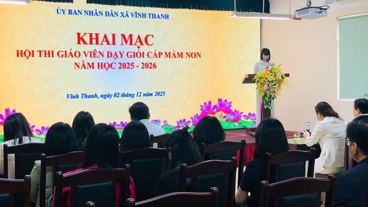 PHÒNG VĂN HÓA – XÃ HỘI XÃ VĨNH THANH TỔ CHỨC THÀNH CÔNG HỘI THI GIÁO VIÊN DẠY GIỎI CẤP MẦM NON NĂM HỌC 2025 – 2026.- Ảnh 3.