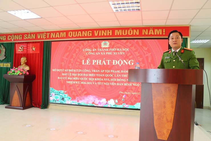 Công an xã Phú Xuyên  ra quân mở đợt cao điểm tấn công, trấn áp tội phạm, bảo đảm ANTT Đại hội đại biểu toàn quốc lần thứ XIV của Đảng, bầu cử đại biểu Quốc hội khóa XVI, HĐND các cấp nhiệm kỳ 2026 -2031- Ảnh 7.