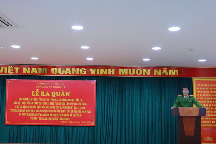 CÔNG AN XÃ QUỐC OAI RA QUÂN CAO ĐIỂM TẤN CÔNG, TRẤN ÁP TỘI PHẠM, BẢO ĐẢM ANTT CÁC SỰ KIỆN CHÍNH TRỊ, TẾT NGUYÊN ĐÁN BÍNH NGỌ 2026.- Ảnh 1.