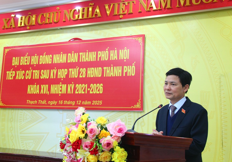Thạch Thất: Đại biểu HĐND thành phố Hà Nội tiếp xúc cử tri sau kỳ họp thường lệ cuối năm 2025 (kỳ họp thứ 28)- Ảnh 3.
