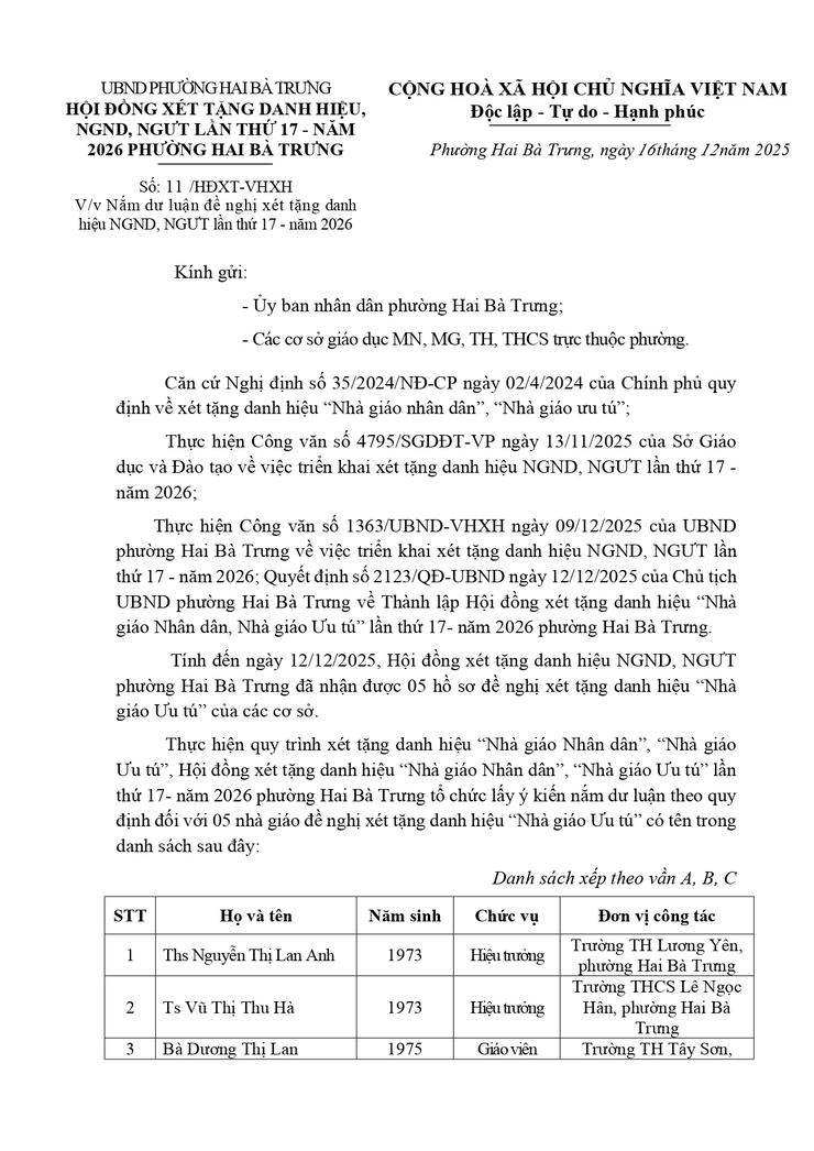 Nắm dư luận đề nghị xét tặng danh hiệu NGND, NGƯT lần thứ 17 - năm 2026- Ảnh 1.