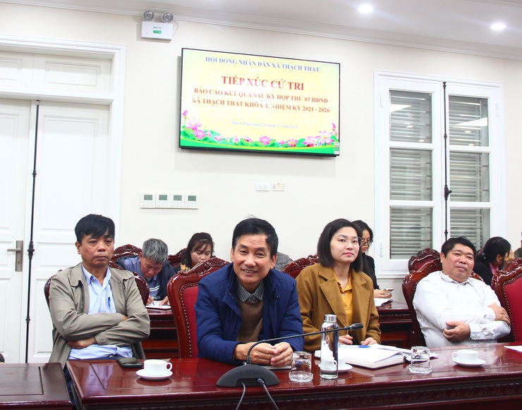 Thạch Thất tiếp xúc cử tri báo cáo kết quả kỳ họp thứ 3 HĐND xã khóa I, nhiệm kỳ 2021-2026.- Ảnh 6.