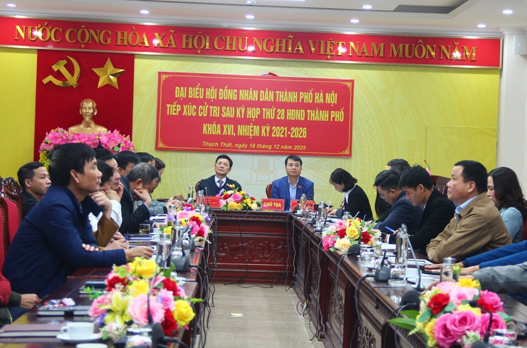 Thạch Thất: Đại biểu HĐND thành phố Hà Nội tiếp xúc cử tri sau kỳ họp thường lệ cuối năm 2025 (kỳ họp thứ 28)- Ảnh 1.