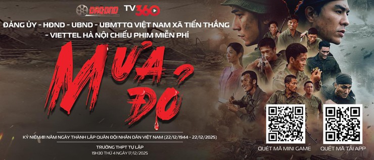 Chiếu phim “Mưa đỏ” miễn phí cho người dân xã Tiến Thắng- Ảnh 1.