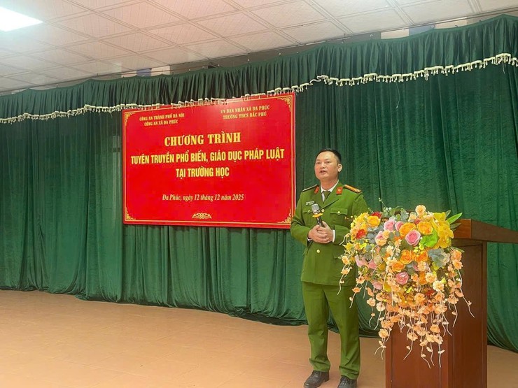 Công an xã Đa Phúc tổ chức tuyên truyền pháp luật- Ảnh 1.