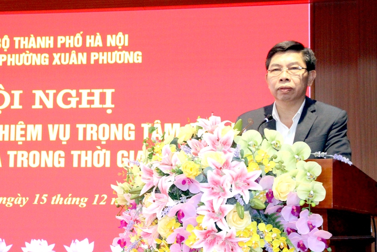Đảng ủy phường Xuân Phương tổ chức hội nghị quán triệt một số nhiệm vụ trọng tâm cấp bách năm 2025 và trong thời gian tiếp theo- Ảnh 4.